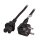Netzkabel 230V Schutzkontakt CEE7(Stecker)->Warmgeräte IEC-C15(Buchse), 2m,Black