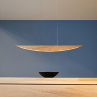 LED Pendelleuchte FÖHNIG mit Rollizug, 1.17m, 14W, Eiche geölt, Baldachin nickel, 3000K, dimmbar