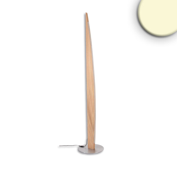 LED Stehleuchte FÖHNIG, 1.58m, 18.5W, Eiche geölt, Standfuß nickel, 3000K, Touch-dimmbar