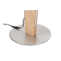 LED Stehleuchte FÖHNIG, 1.58m, 18.5W, Eiche geölt, Standfuß nickel, 3000K, Touch-dimmbar