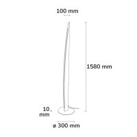 LED Stehleuchte FÖHNIG, 1.58m, 18.5W, Eiche geölt, Standfuß nickel, 3000K, Touch-dimmbar