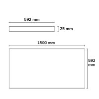 Akustikabsorber H25 für Leuchtenrahmen mit Innenformat 592x1500mm, schwarz