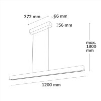 LED Pendelleuchte PFETTE mit Rollizug, 1.2m, 35W, Eiche geölt, Baldachin nickel, 3000K, dimmbar