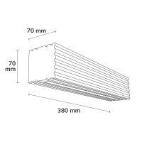 LED Wandleuchte RIFFL Up&Down, 38cm, 12W, Eiche geölt, nickel, 3000K, Touch-dimmbar