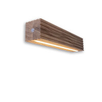 LED Wandleuchte RIFFL Up&Down, 38cm, 12W, Eiche geölt, schwarz, 3000K, Touch-dimmbar