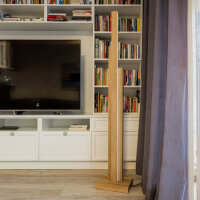 LED Stehleuchte SONNECK, 1.56m, 60W, Eiche geölt, Holz-Standfuß, 3000K, Touch-dimmbar