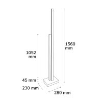 LED Stehleuchte SONNECK, 1.56m, 60W, Eiche geölt, Holz-Standfuß, 3000K, Touch-dimmbar
