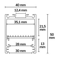 LED Leuchtenprofil LAMP30 V2 Aluminium weiß RAL 9003 300cm