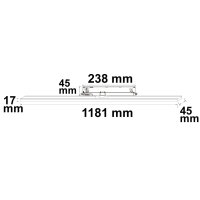 3-PH Linearleuchte prismatisch, 120cm, 40W, schwarz, 3000|3500|4000K, CRI90, DALI dim