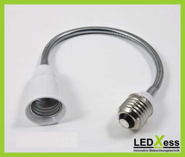 Adapter / Verlängerung für Leuchtmittel E27->E27 - Schwanenhals lang