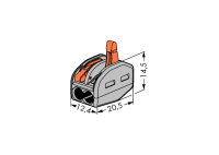 WAGO Serie 222 - Verbindungsklemme mit Betätigungshebeln - 2*4mm (50 Stück)