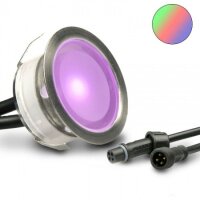 SET: 20x LED Bodenstrahler SLIMEYE-OUT MAXI, rund, IP67, edelstahl, RGB, inkl. Trafo und Controller/IR-Fernbedienung