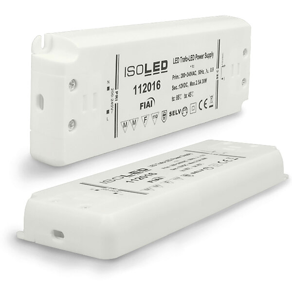 LED Trafo Driver Treiber Netzteil 12V/DC, 0-30W, ultraflach