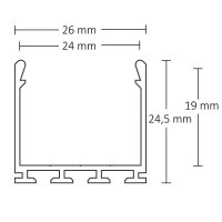 LED Aufbauprofil WING20, eloxiert L: 200cm