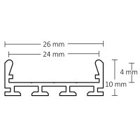 LED Aufbauprofil WING20 klein, eloxiert L: 200cm