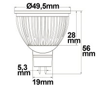 MR16 LED Strahler 6W Glas diffus, 120°, neutralweiß