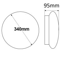 LED Decken/Wandleuchte weiß, rund, 18W, DN340, IP42, ColorSwitch 2700|3000|4000K