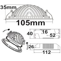 LED Downlight LUNA 8W, indirektes Licht, weiß, warmweiß