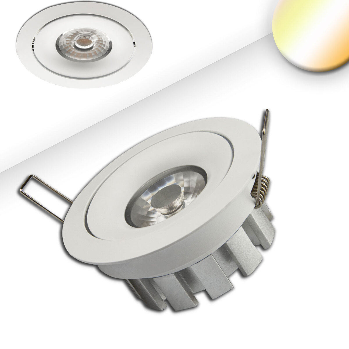 LED Einbaustrahler SUNSET, weiß, 15W, 45°, 2200-3100K, Dimm-to-warm -  LEDXess Innovative Beleuchtungstechnik, 65,49 €
