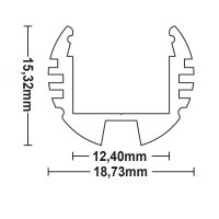 LED Rundprofil ROUND12 Aluminium eloxiert, 200cm