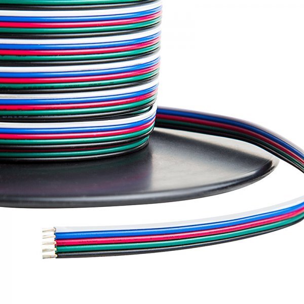 Flachbandkabel AWG22, 6-adrig, RGB-W-W RGB-WW RGBWW,  25m