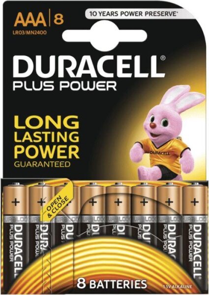 Batterien Micro AAA 1, 5V *Duracell* Plus Power 8er-Pack