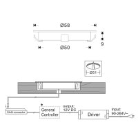 SLIM - SET: 3x LED (Boden-)Einbaustrahler rund IP54 warmweiß + Netzteil