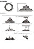 LED Hallenleuchte Pendelleuchte UFO - 160W - kaltweiß - 120°