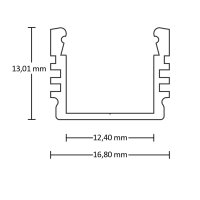 LED Aufbauprofil SURF12 Aluminium pulverbeschichtet weiß RAL 9010, 200cm