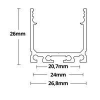 LED Aufbauprofil SURF24 Aluminium schwarz eloxiert RAL...