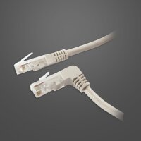 Patchkabel RJ45 UTP(U/UTP) 3m grau, CAT5e, 1xgewinkelt