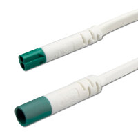 Mini-Plug Verlängerung male-female, 1m, 2x0,75, IP54, weiß-grün, max. 48V/6A