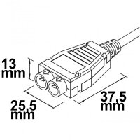 Mini-Plug 2-fach Verteiler female, 1m, 2x0,75, IP54,...