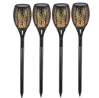 FLAME SERIE - LED Solar Gartenleuchte Fackel - 4er-Set