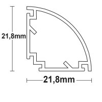 LED ECKPROFIL CORNER13, opal/satiniert, 200cm