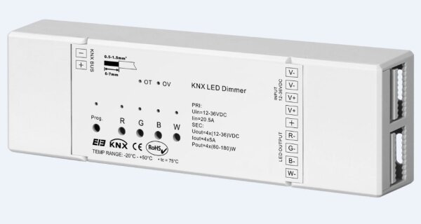 EOS08 KNX Dimmer, 4*5A + dynamic color effects