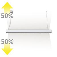 LED Hängeleuchte Raster Up+Down, 25+25W, anreihbar, UGR<6, silber, 4000K, 1-10V dimmbar