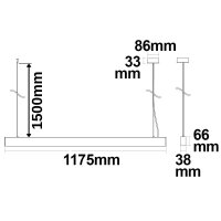 LED Hängeleuchte Raster Up+Down, 25+25W, anreihbar, UGR<6, silber, 4000K, 1-10V dimmbar