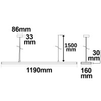 LED Hängeleuchte Raster Up+Down, 30+30W, anreihbar, UGR<6, silber, 4000K, 1-10V dimmbar