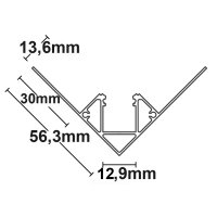 LED Trockenbauprofil Inneneck, 200cm