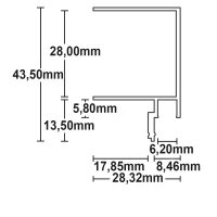 LED Trockenbauprofil Schattenfuge 8, 200cm