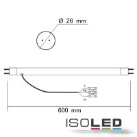 T8 LED Röhre, 60cm, 9Watt, Duoline, warmweiß