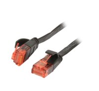 Patchkabel RJ45 UTP(U/UTP). 2m schwarz, CAT6, PVC, Flach, Sy