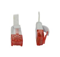 Patchkabel RJ45 UTP(U/UTP). 0.15m weiss, CAT6, PVC, Flach,