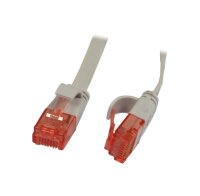 Patchkabel RJ45 UTP(U/UTP). 5m grau, CAT6, PVC, Flach, Sy