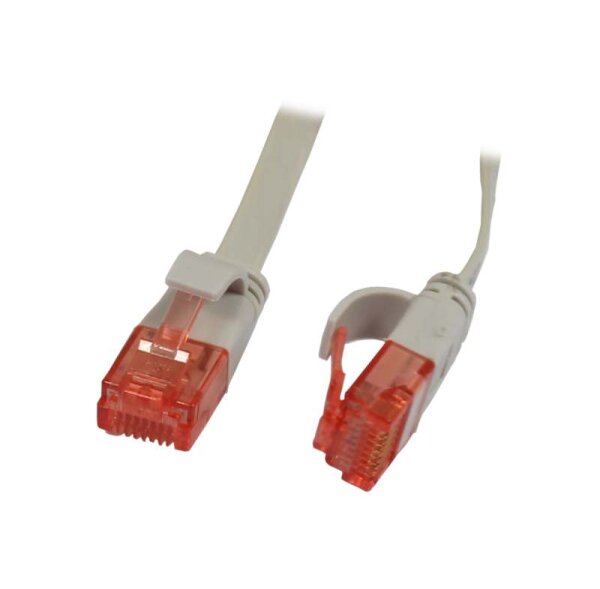 Patchkabel RJ45 UTP(U/UTP). 0.15m grau, CAT6, PVC, Flach, S